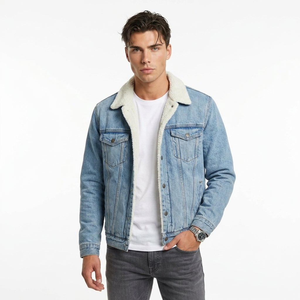 George | Rugged Fleece-Lined Trucker Jacket with Winter Warmth